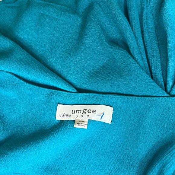 Umgee Turquoise Kimono Open Cardigan with Crochet Trim Size M/L - Picture 5 of 7